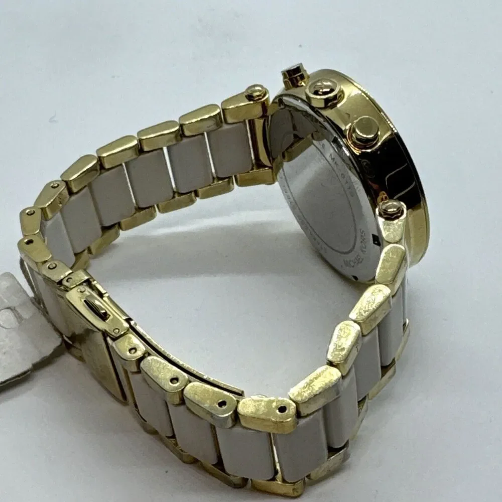 Michael Kors Parker MK6119 Womens Two Tone Analog Dial Quartz Wrist Watch JNA398
